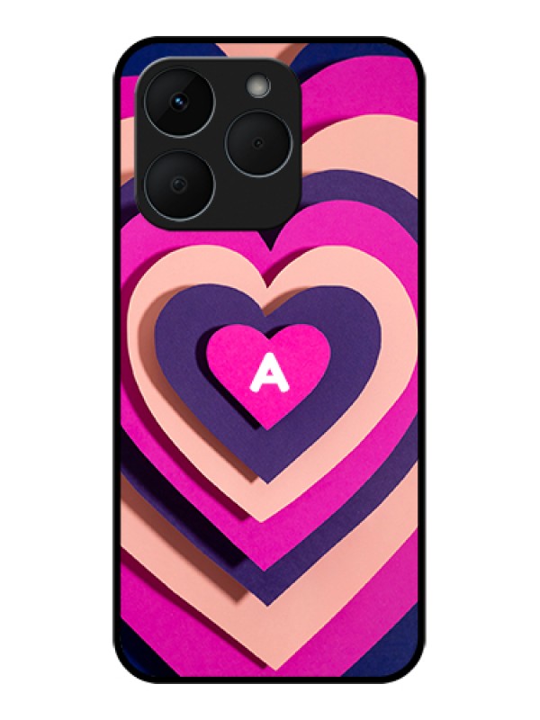 Custom Realme 15T 5G Custom Glass Phone Case - Cute Heart Pattern Design
