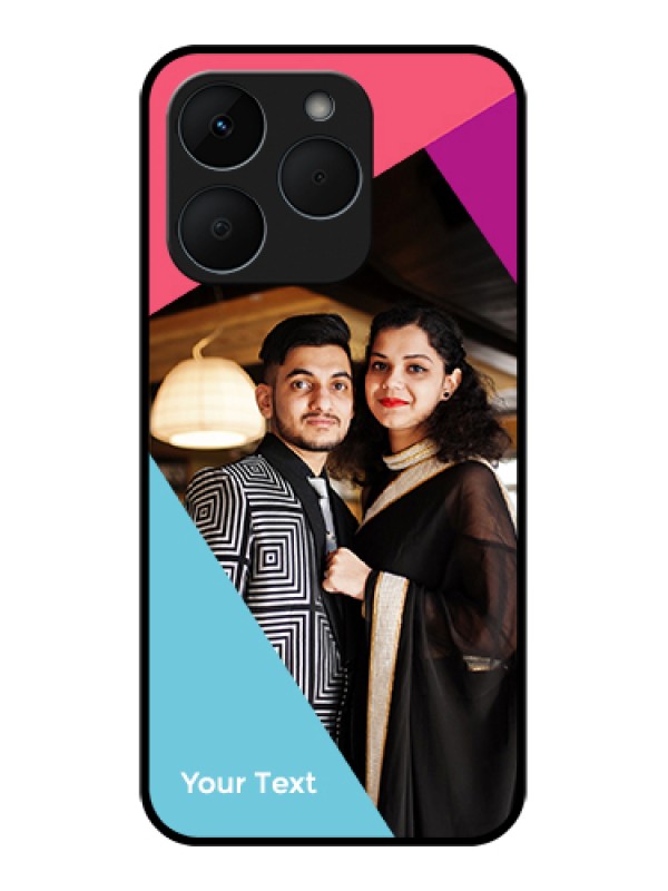 Custom Realme 15T 5G Custom Glass Phone Case - Stacked Triple Colour Design