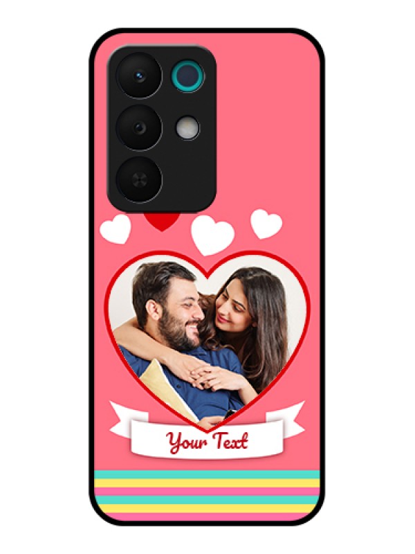Custom Realme 15X 5G Custom Glass Phone Case - Love Shapes Doodle Design