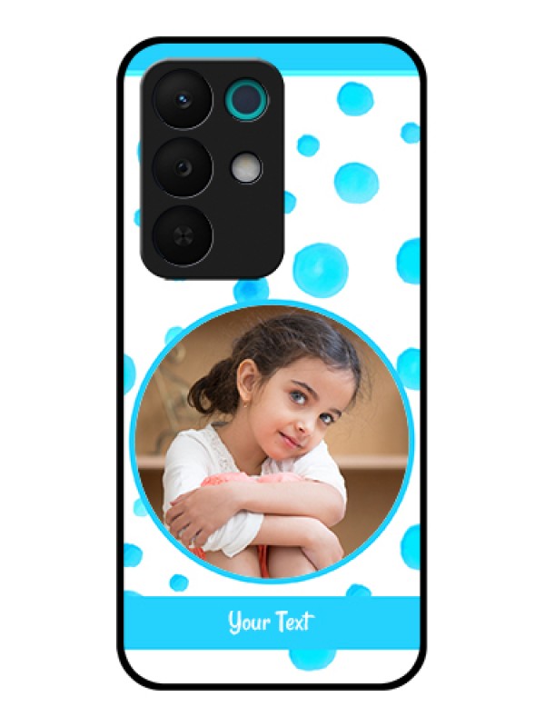 Custom Realme 15X 5G Custom Glass Phone Case - Blue Bubbles Pattern Design