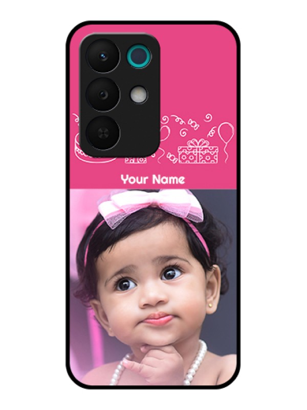 Custom Realme 15X 5G Custom Glass Phone Case - With Birthday Line Art Design