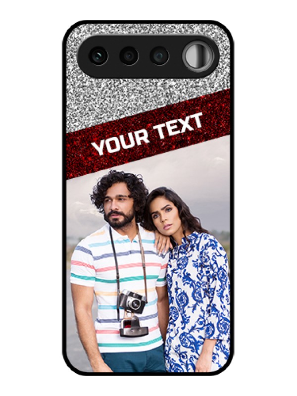 Custom Realme 16 5G Custom Glass Phone Case - Image Holder With Glitter Strip Design