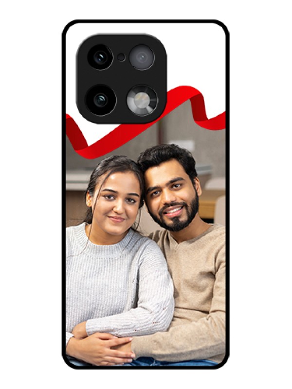 Custom Realme 16 Pro Plus 5G Custom Glass Phone Case - Red Ribbon Frame Design