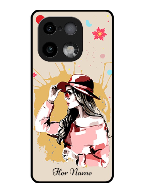 Custom Realme 16 Pro Plus 5G Custom Glass Phone Case - Women With Pink Hat Design