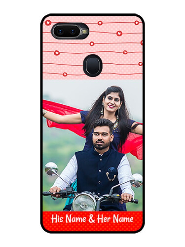 Custom Realme 2 Pro Personalized Glass Phone Case  - Red Pattern Case Design