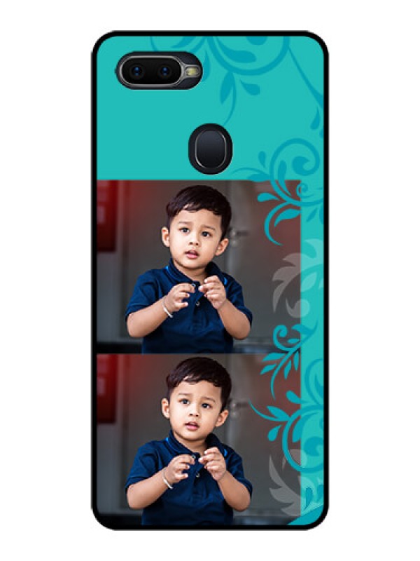 Custom Realme 2 Pro Personalized Glass Phone Case  - with Photo and Green Floral Design 