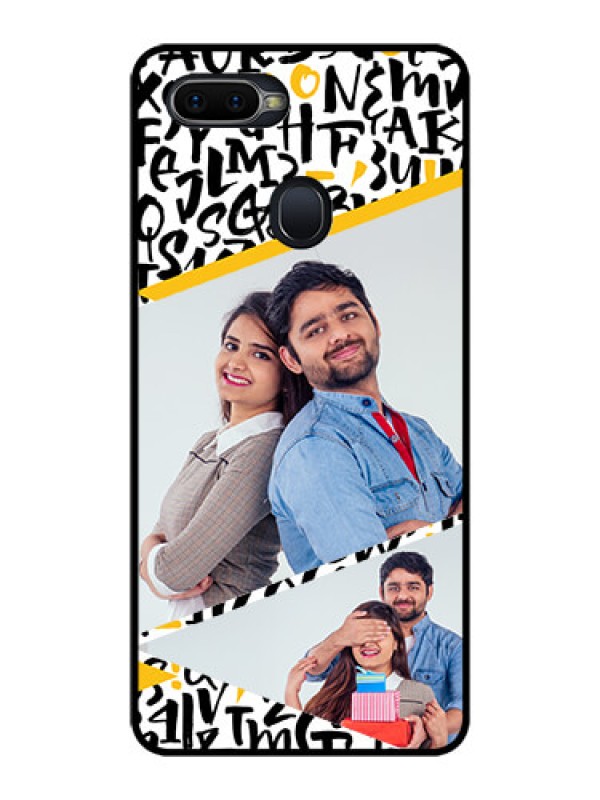 Custom Realme 2 Pro Custom Glass Mobile Case  - Letters Pattern Design