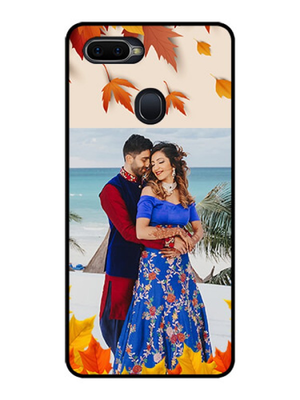Custom Realme 2 Pro Photo Printing on Glass Case  - Autumn Maple Leaves Design