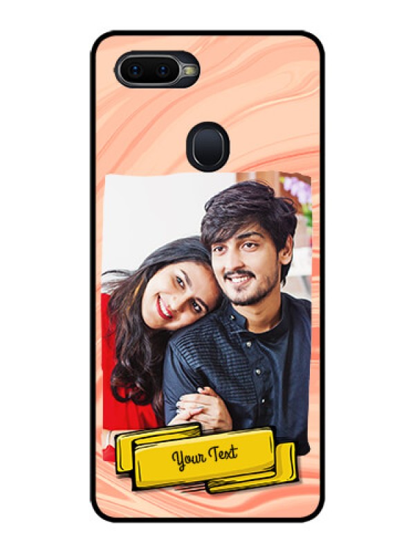 Custom Realme 2 Pro Personalized Glass Phone Case  - Marble Texture Design