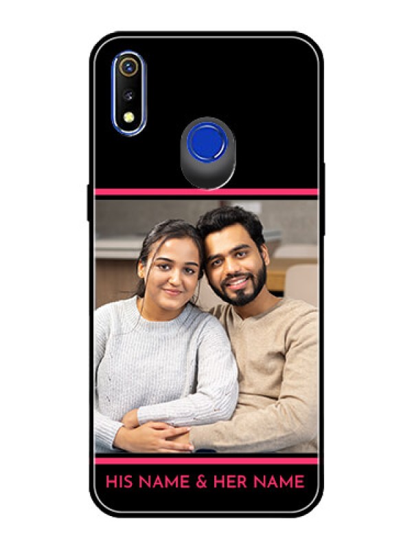Custom Realme 3 Custom Glass Mobile Case  - with Add Text Design