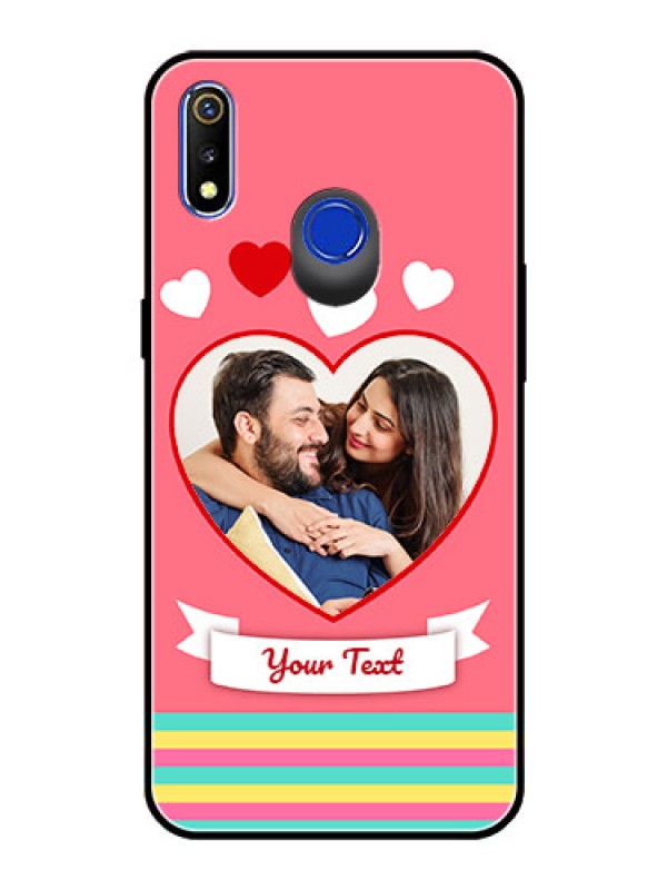 Custom Realme 3 Photo Printing on Glass Case  - Love Doodle Design