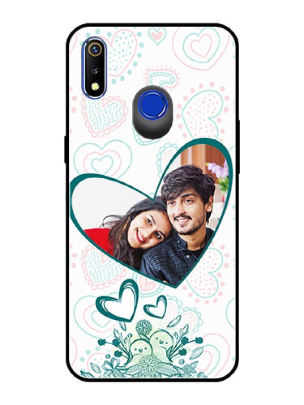 Custom Realme 3 Photo Printing on Glass Case  - Premium Couple Design