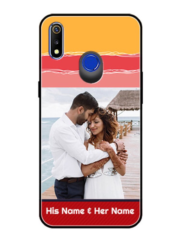 Custom Realme 3 Custom Glass Mobile Case  - Colorful Case Design