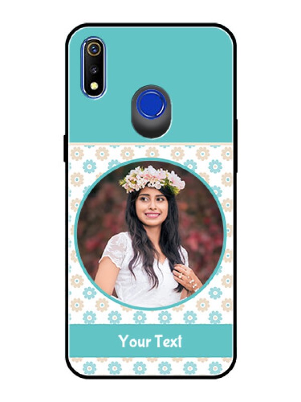 Custom Realme 3 Custom Glass Mobile Case  - Beautiful Flowers Design