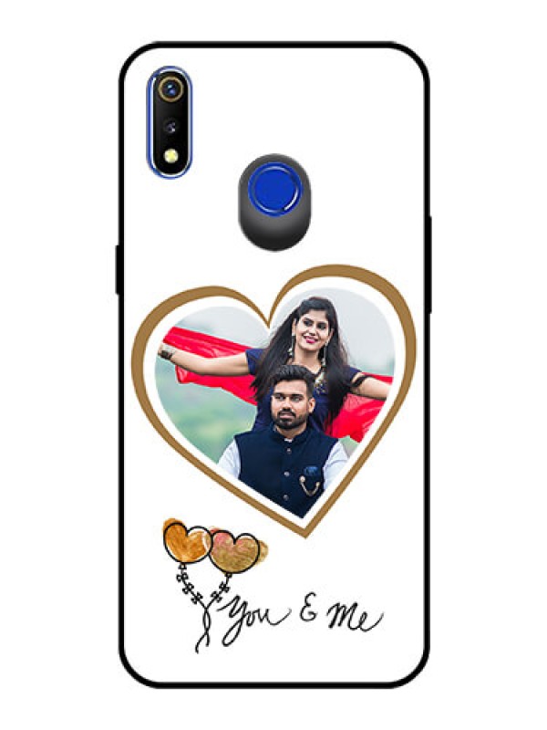 Custom Realme 3 Custom Glass Mobile Case  - You & Me Design