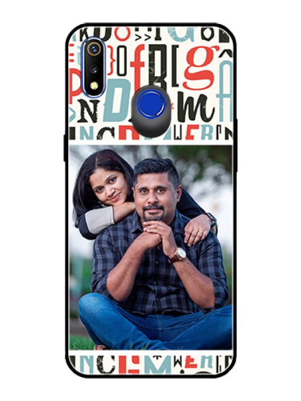 Custom Realme 3 Personalized Glass Phone Case  - Alphabet Design