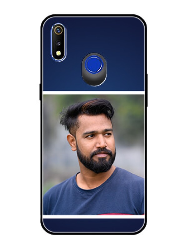 Custom Realme 3 Personalized Glass Phone Case  - Simple Royal Blue Design