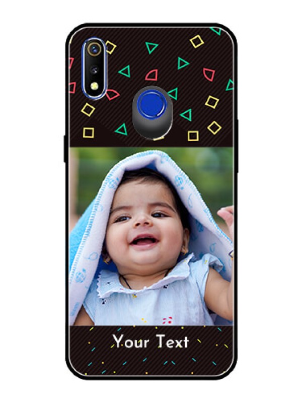 Custom Realme 3 Custom Glass Phone Case  - with confetti birthday design