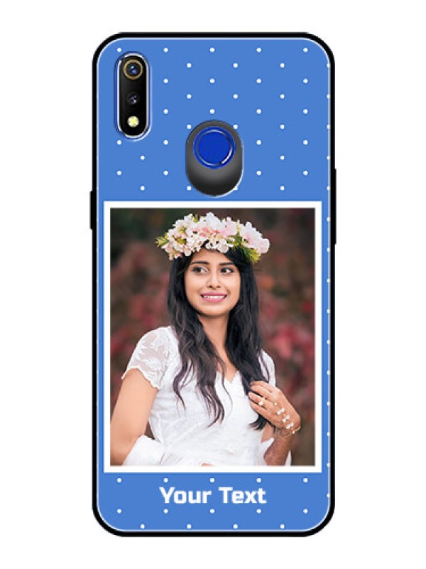 Custom Realme 3 Photo Printing on Glass Case  - Polka dots design
