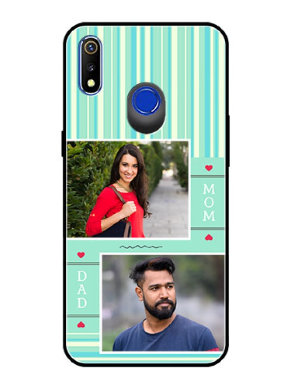 Custom Realme 3 Custom Glass Phone Case  - Mom & Dad Pic Design