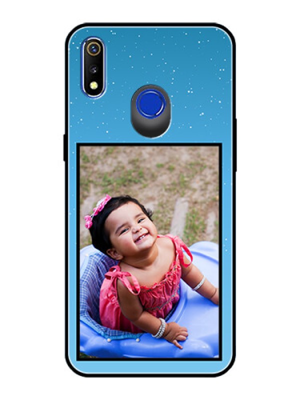Custom Realme 3 Custom Glass Mobile Case  - Wave Pattern Colorful Design