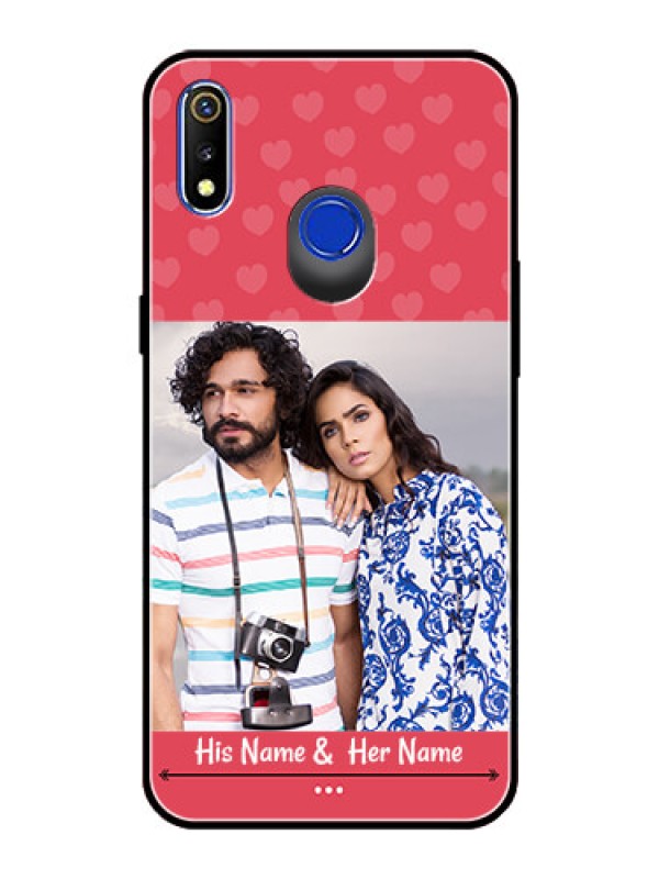 Custom Realme 3 Photo Printing on Glass Case  - Simple Love Design