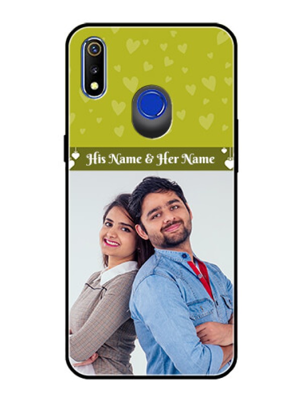 Custom Realme 3 Custom Glass Phone Case  - You & Me Heart Design