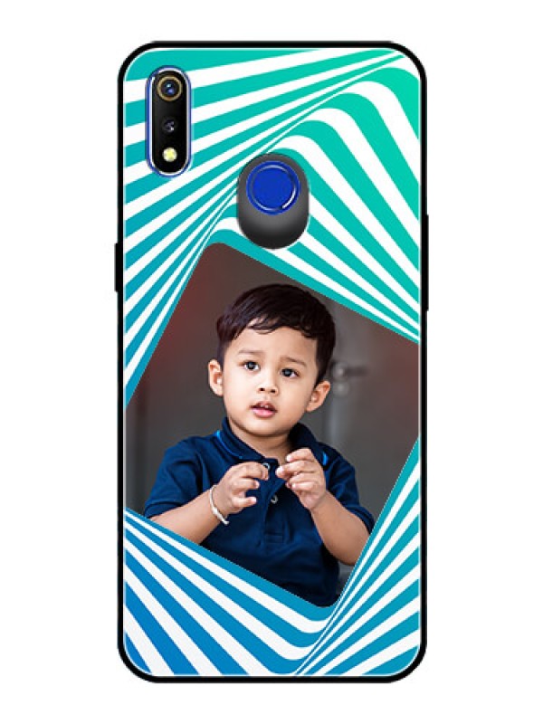 Custom Realme 3 Personalized Glass Phone Case  - Abstract Spiral Design