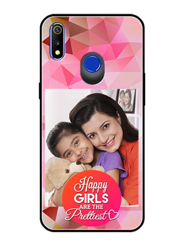 Custom Realme 3 Photo Printing on Glass Case  - Abstract Triangle Design