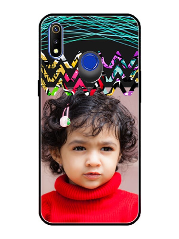 Custom Realme 3 Personalized Glass Phone Case  - Neon Abstract Design