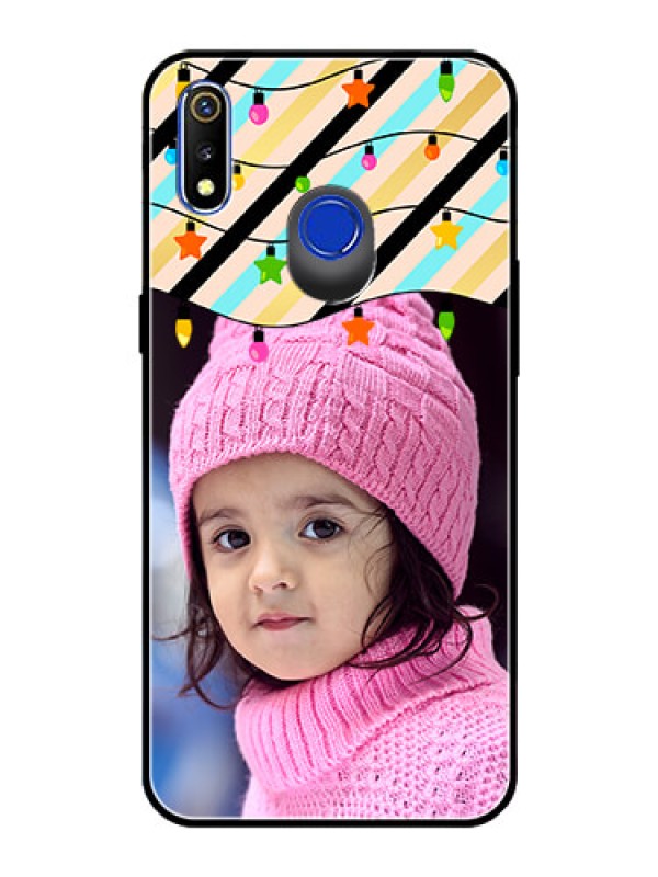 Custom Realme 3 Custom Glass Mobile Case  - Lights Hanging Design