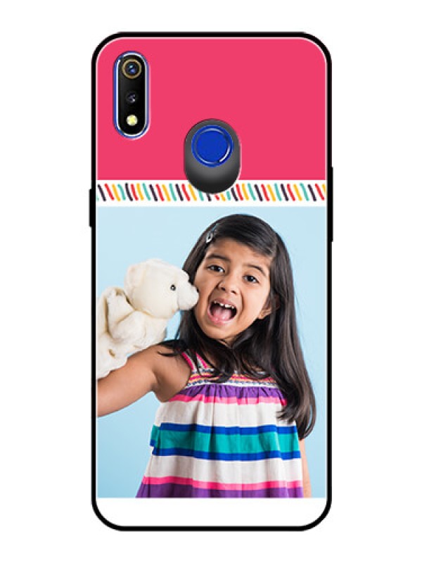 Custom Realme 3 Personalized Glass Phone Case  - Line art design