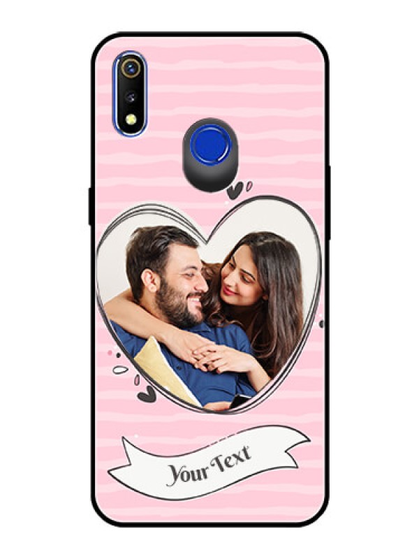 Custom Realme 3 Custom Glass Phone Case  - Vintage Heart Design