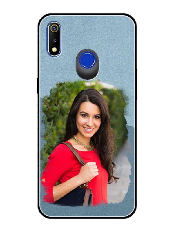 Custom Realme 3 Custom Glass Mobile Case  - Grunge Line Art Design