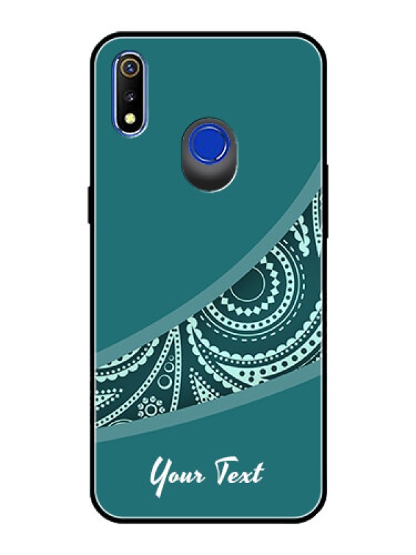 Custom Realme 3 Photo Printing on Glass Case - semi visible floral Design