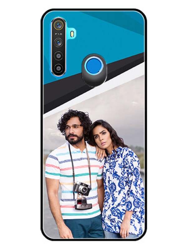Custom Realme 5i Photo Printing on Glass Case  - Simple Pattern Photo Upload Design