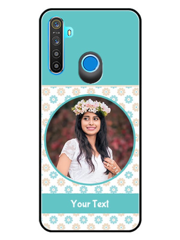 Custom Realme 5i Custom Glass Mobile Case  - Beautiful Flowers Design