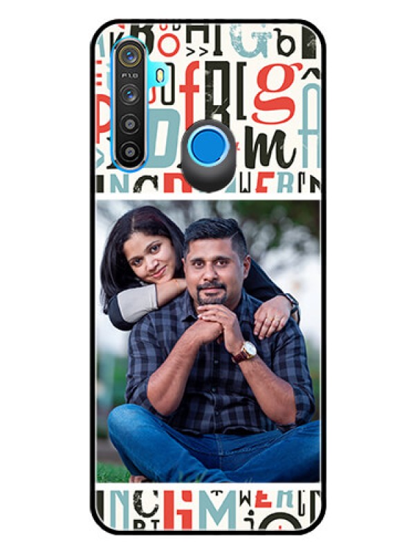 Custom Realme 5i Personalized Glass Phone Case  - Alphabet Design