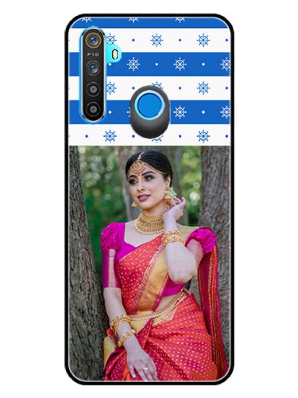 Custom Realme 5i Photo Printing on Glass Case  - Snow Pattern Design