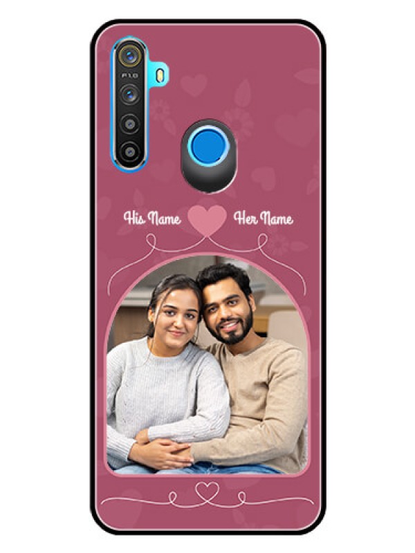 Custom Realme 5i Photo Printing on Glass Case  - Love Floral Design