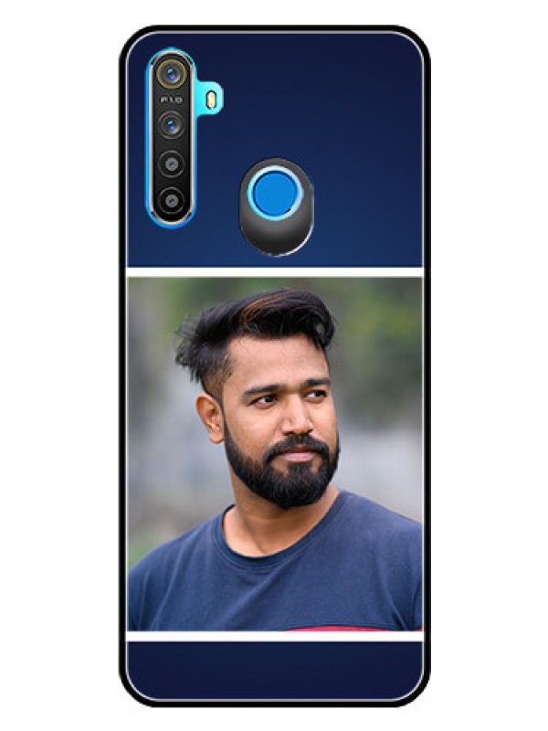 Custom Realme 5s Personalized Glass Phone Case  - Simple Royal Blue Design