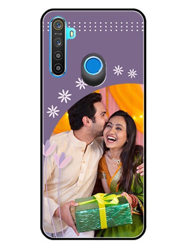 Custom Realme 5s Custom Glass Mobile Case  - Lavender flowers design 