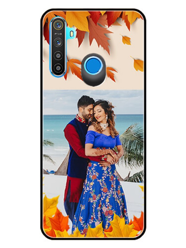 Custom Realme 5s Photo Printing on Glass Case  - Autumn Maple Leaves Design