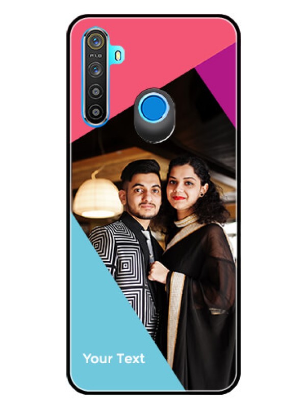 Custom Realme 5s Custom Glass Mobile Case - Stacked Triple colour Design