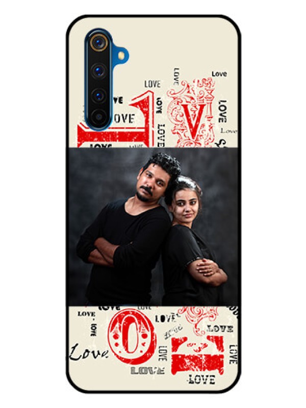 Custom Realme 6 Pro Photo Printing on Glass Case  - Trendy Love Design Case