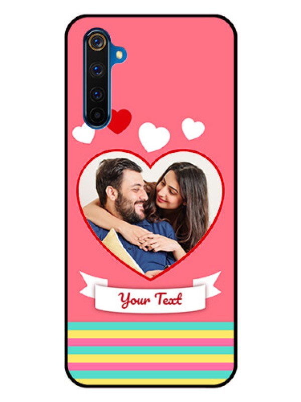 Custom Realme 6 Pro Photo Printing on Glass Case  - Love Doodle Design
