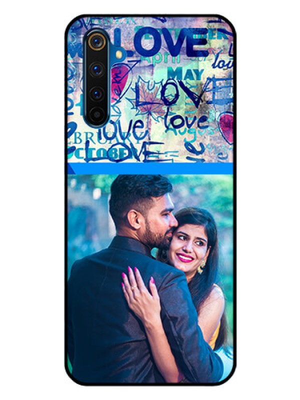 Custom Realme 6 Pro Custom Glass Mobile Case  - Colorful Love Design