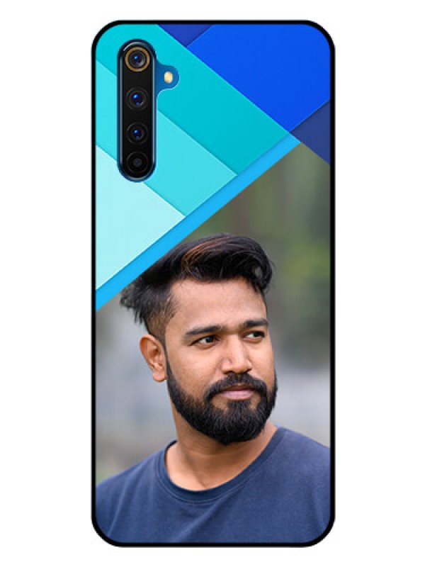 Custom Realme 6 Pro Custom Glass Phone Case  - Blue Pattern Design