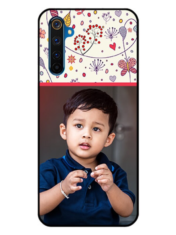 Custom Realme 6 Pro Custom Glass Mobile Case  - Premium Floral Design