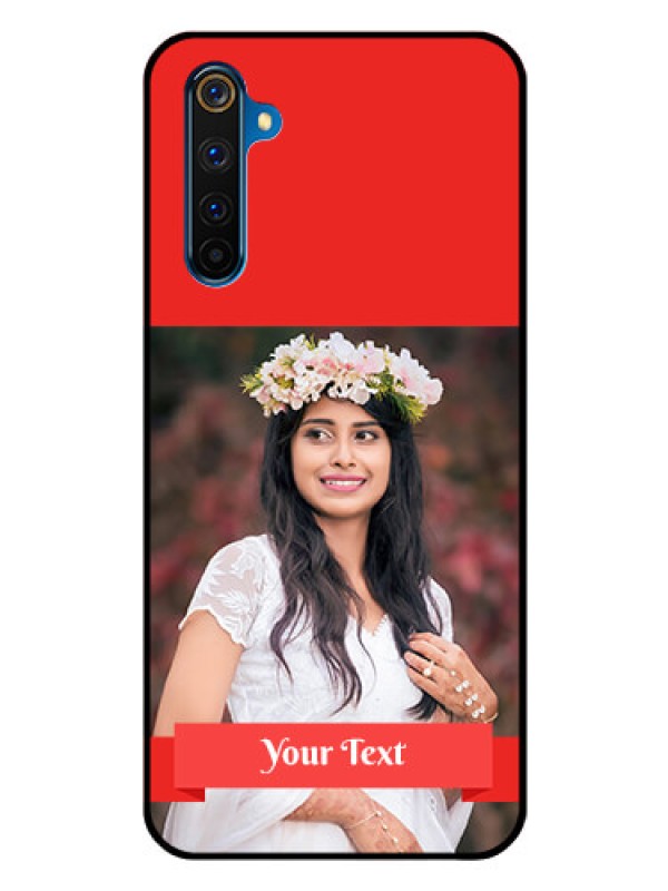Custom Realme 6 Pro Custom Glass Phone Case  - Simple Red Color Design